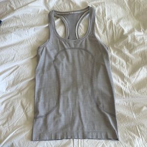 Lululemon Swiftly Tank - black and white stripes